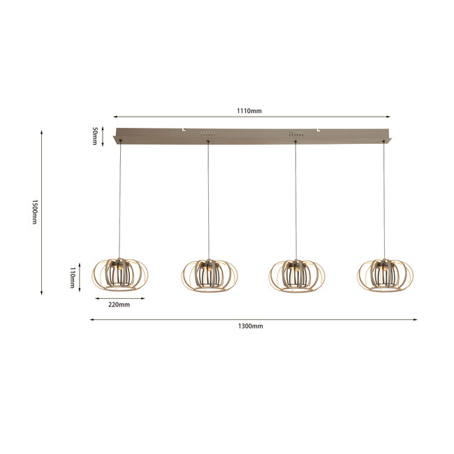 Geeti Design Hanglamp Salo 4L - Zand/Zwart