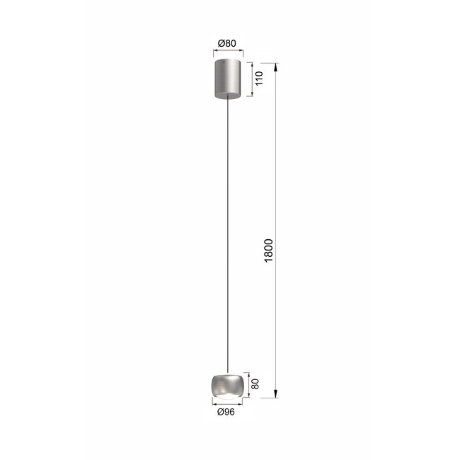 Geeti Design Hanglamp Quiberon 1L - Nikkel Mat
