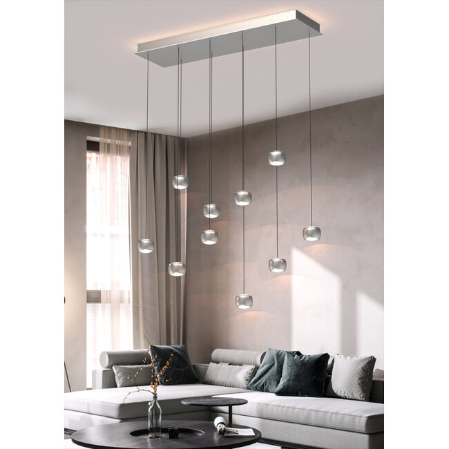 Geeti Design Hanglamp Quiberon 10L - Nikkel Mat