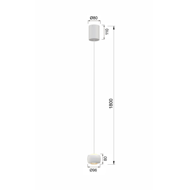 Geeti Design Hanglamp Quiberon 1L - Wit