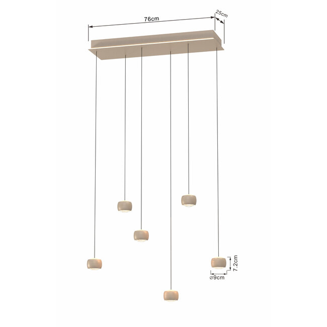 Geeti Design Hanglamp Quiberon 6L - Zand