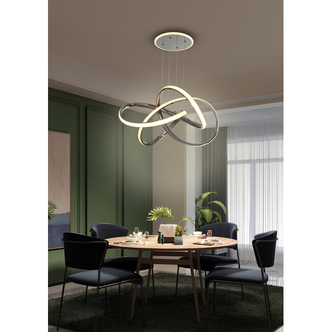 Geeti Design Hanglamp Bandol 1L - Zwart/Chroom