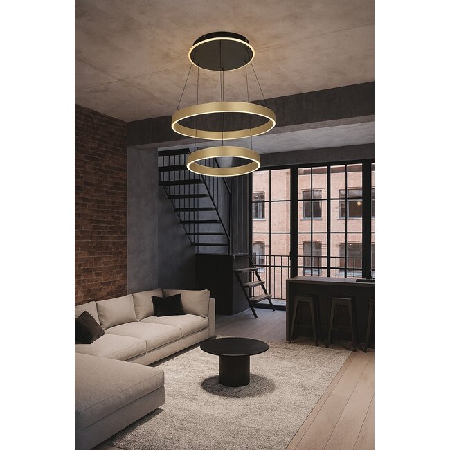 Geeti Design Hanglamp Marling 3L - Zwart/Goud