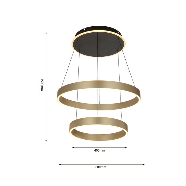 Geeti Design Hanglamp Marling 3L - Zwart/Goud