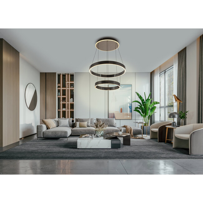 Geeti Design Hanglamp Marling 3L - Zwart/Chroom
