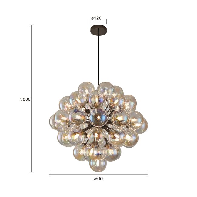 Geeti Design Hanglamp Portofino 44L Vide - Zwart/Chroom
