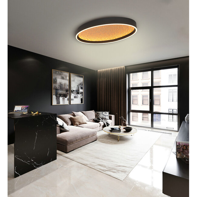 Geeti Design Plafondlamp Bormes 35 cm - Zwart/Goud