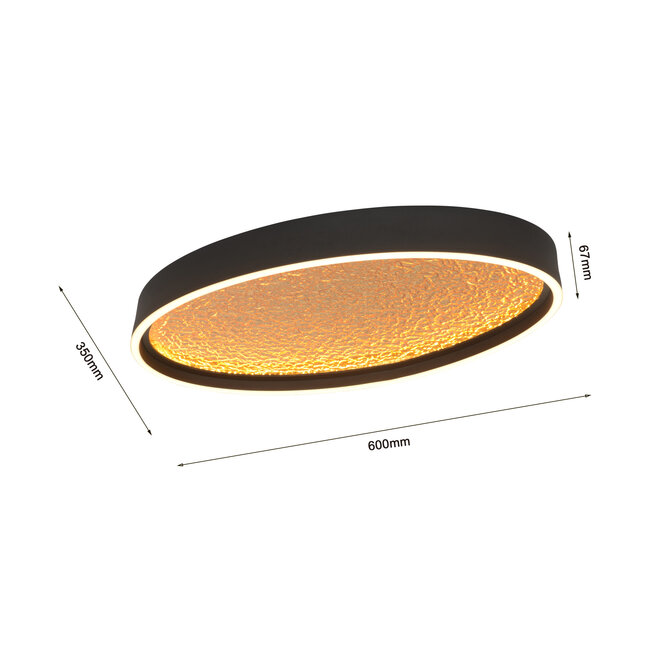 Geeti Design Plafondlamp Bormes 35 cm - Zwart/Goud