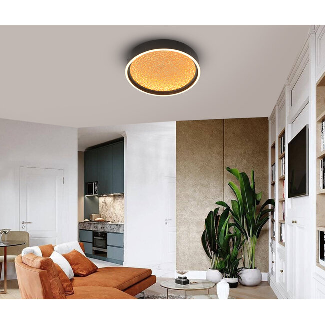 Geeti Design Plafondlamp Bormes 40 cm - Zwart/Goud