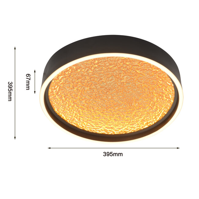 Geeti Design Plafondlamp Bormes 40 cm - Zwart/Goud