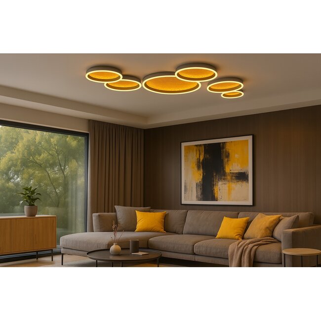 Geeti Design Plafondlamp Bormes 42 cm - Zwart/Goud