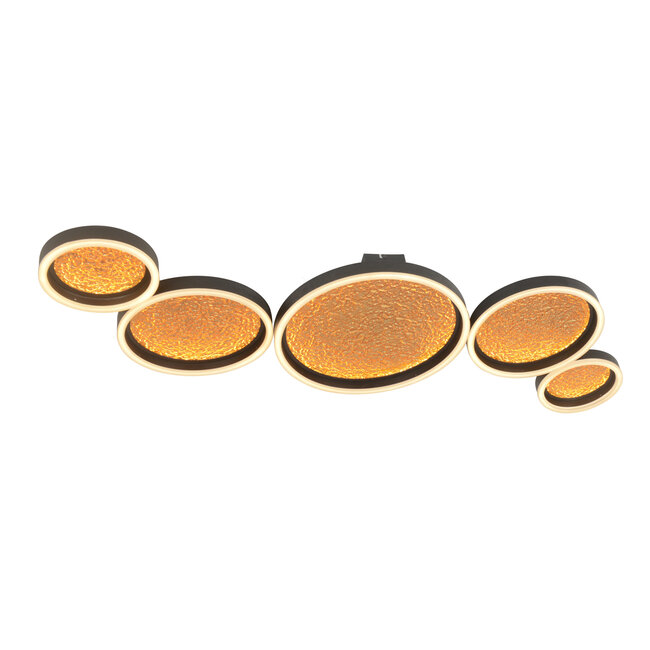 Geeti Design Plafondlamp Bormes 42 cm - Zwart/Goud