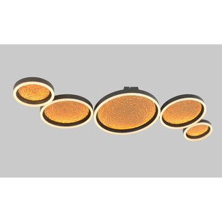 Geeti Plafondlamp Bormes 42 cm - Zwart/Goud