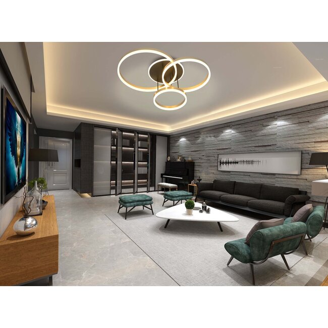 Geeti Design Plafondlamp Schenna 77 cm - Zwart/Goud
