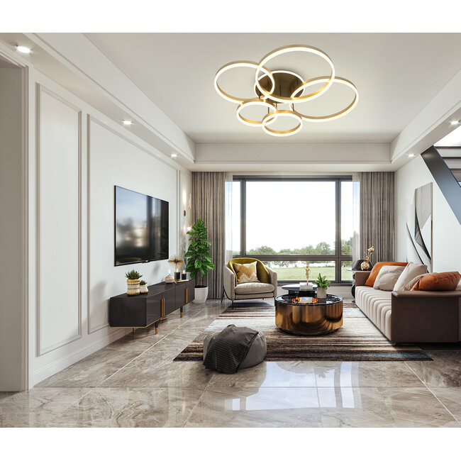 Geeti Design Plafondlamp Schenna 104,5 cm - Zwart/Goud