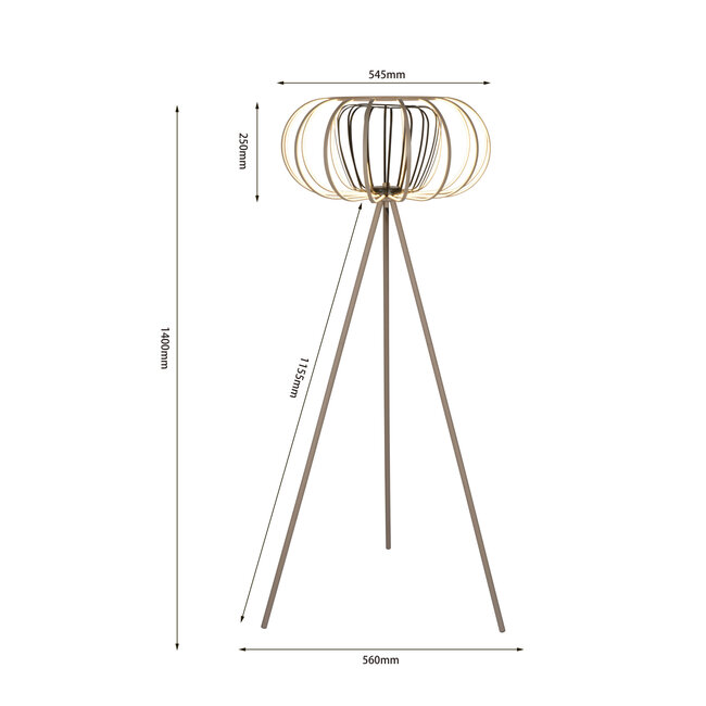 Geeti Design Vloerlamp Salo - Zand/Zwart