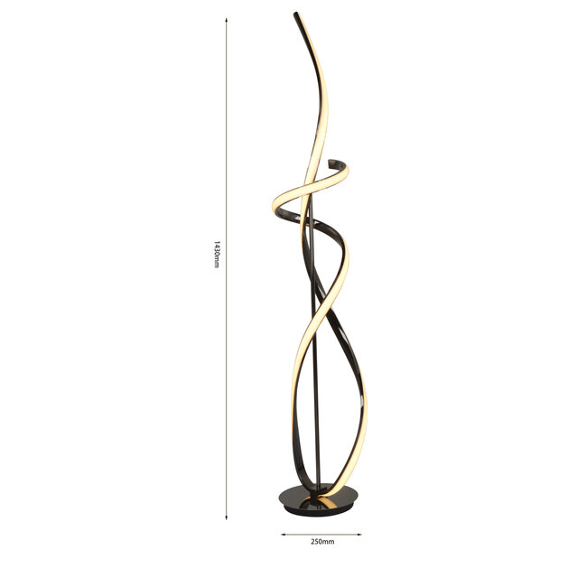 Geeti Design Vloerlamp Bandol - Zwart/Chroom