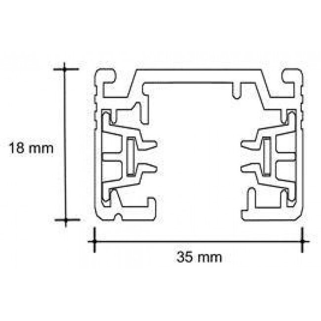 Artdelight 1-fase Railsysteem Megano 2m set (eindvoeding) - Wit/Champagne