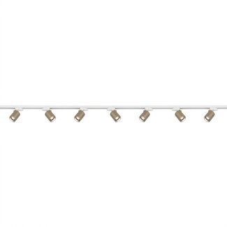 Artdelight 1-fase Railsysteem Megano 3m set (eindvoeding) - Wit/Champagne
