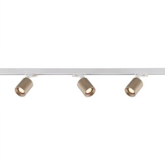Artdelight 3-fase Railsysteem Megano 1m set (eindvoeding) - Wit/Champagne