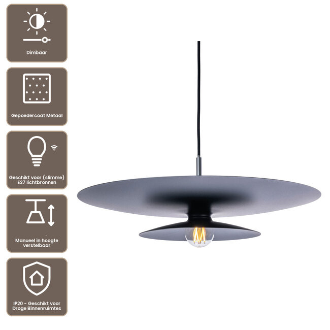Artdelight Hanglamp Linares - Zwart