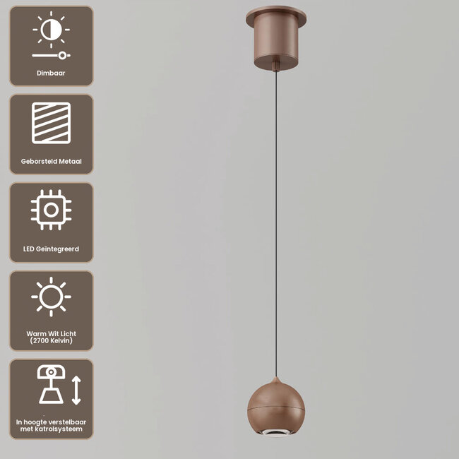 Artdelight Hanglamp Miami - Donker Brons