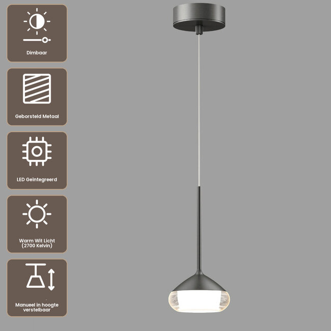 Artdelight Hanglamp Phoenix - Staalgrijs