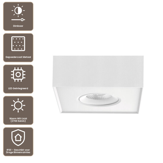 Artdelight Plafondlamp Brooklyn 1L - Wit