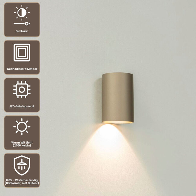 Artdelight Wandlamp Brody 1 - Champagne