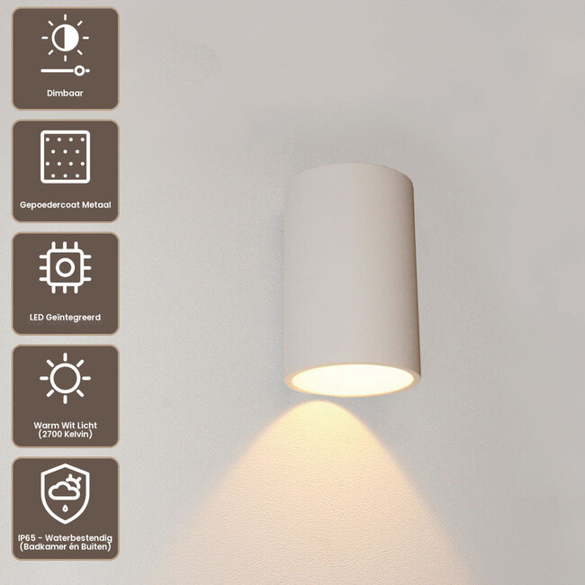 Artdelight Wandlamp Brody 1 - Wit