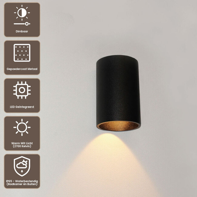 Artdelight Wandlamp Brody 1 - Zwart