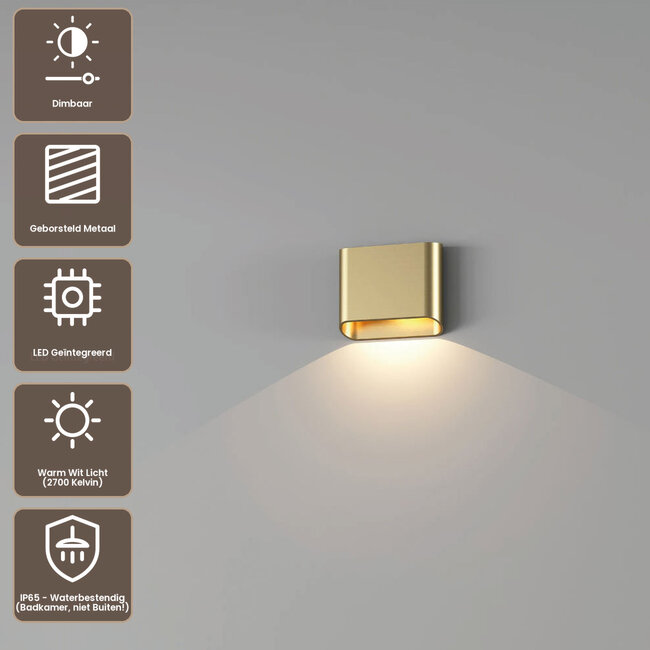 Artdelight Wandlamp Diaz 1L - Goud