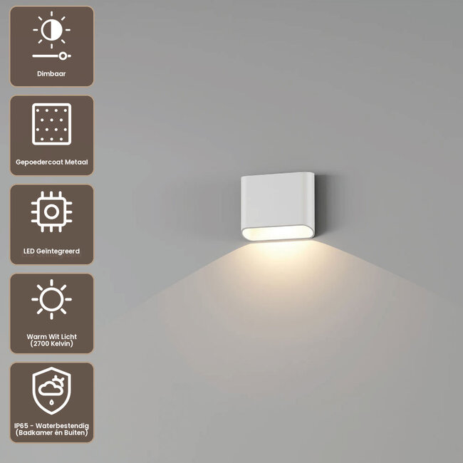 Artdelight Wandlamp Diaz 1L - Wit