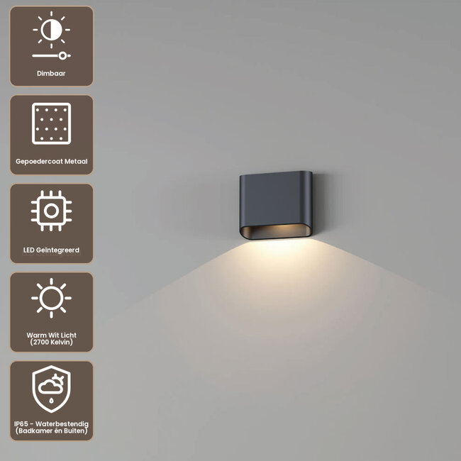 Artdelight Wandlamp Diaz 1L - Zwart