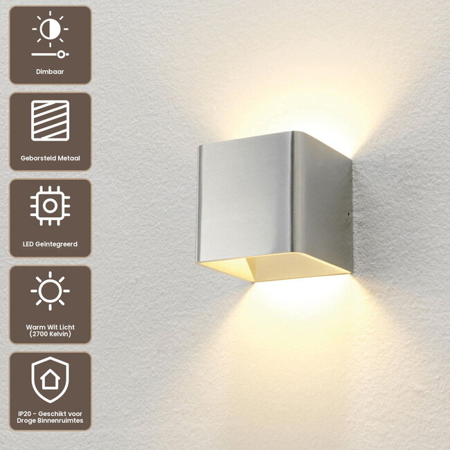 Artdelight Wandlamp Fulda - Aluminium