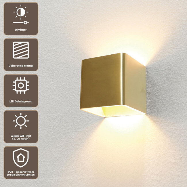 Artdelight Wandlamp Fulda - Goud