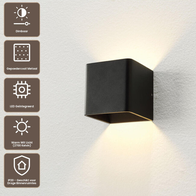 Artdelight Wandlamp Fulda - Zwart