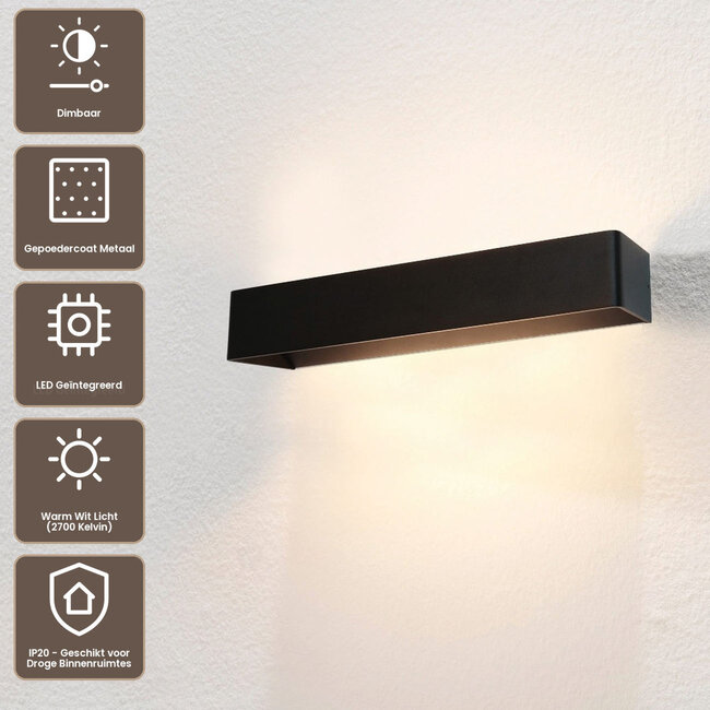 Artdelight Wandlamp Mainz XL - Zwart