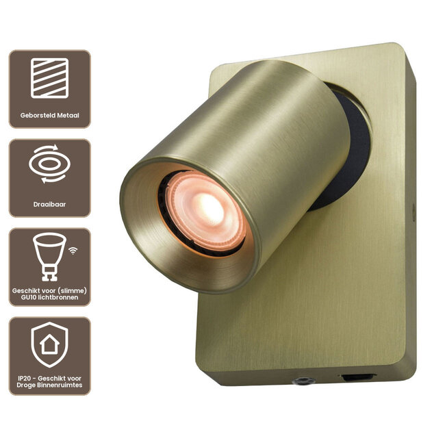 Artdelight Wandlamp Megano - Goud