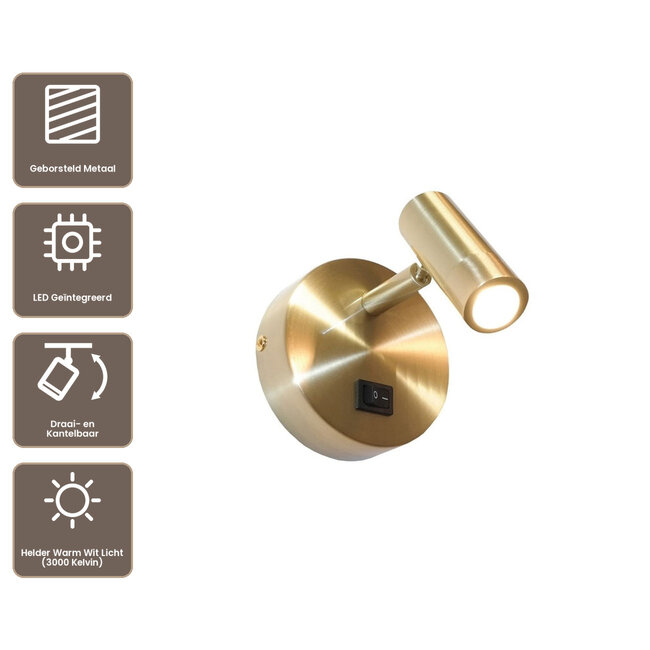 Artdelight Wandlamp Simply - Goud