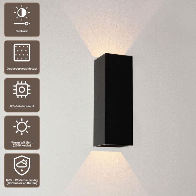 Artdelight Wandlamp Vegas 150 - Zwart