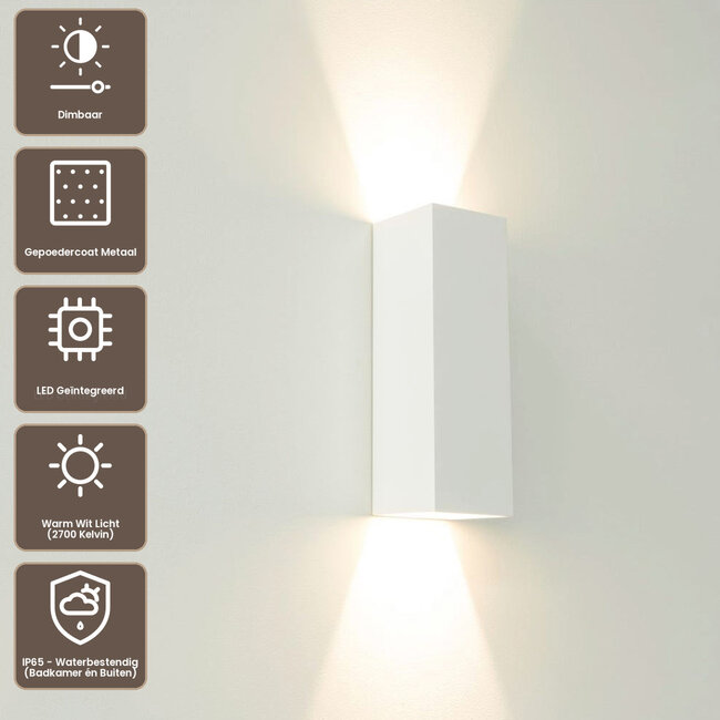 Artdelight Wandlamp Vegas 250 - Wit
