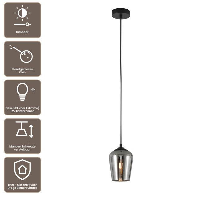 Artdelight Hanglamp Tombo 12,5cm - Titan