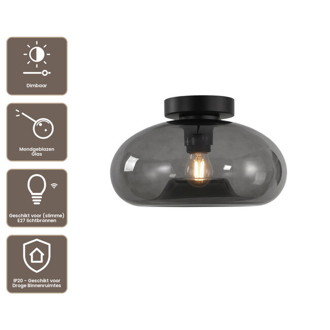Artdelight Plafondlamp Paradise - Smoke Grijs