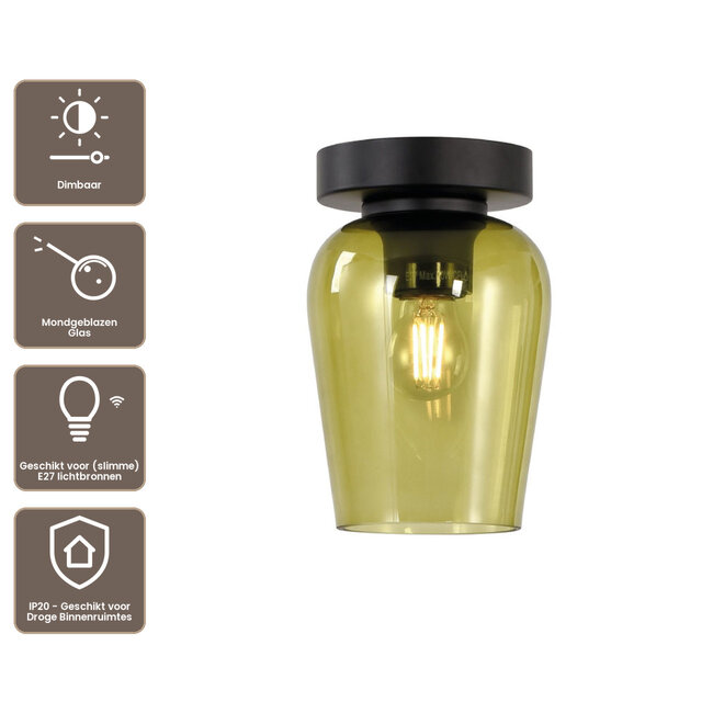 Artdelight Plafondlamp Tombo 12,5cm - Groen