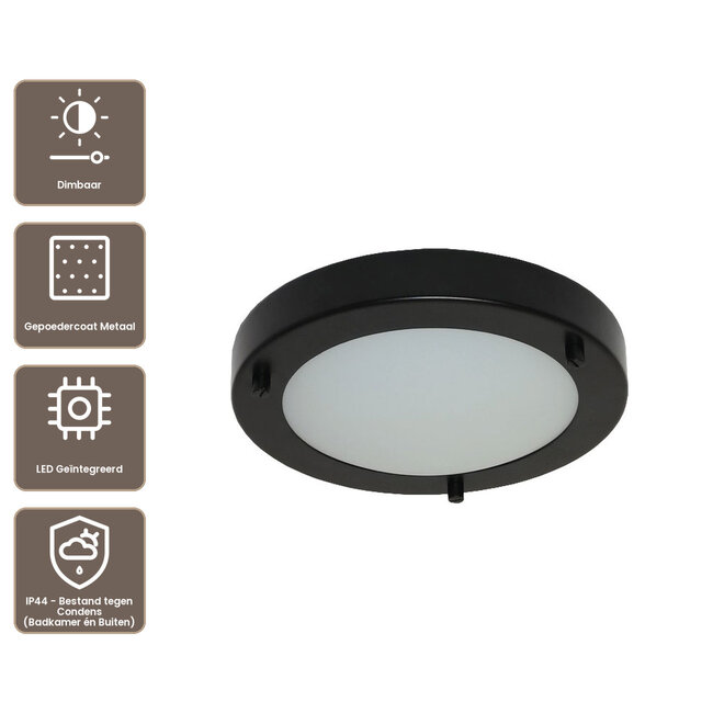 Artdelight Plafondlamp Yuca III Led - Zwart