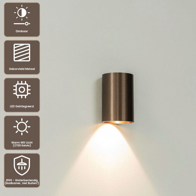 Artdelight Wandlamp Brody 1 - Donker Brons
