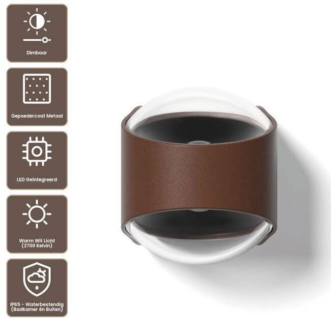 Artdelight Wandlamp London - Roestbruin