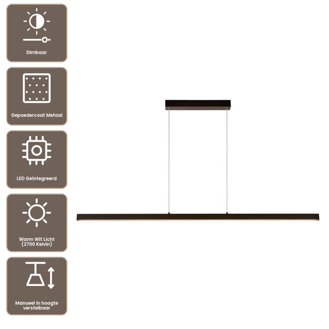 Artdelight Hanglamp Kondora 120 - Zwart