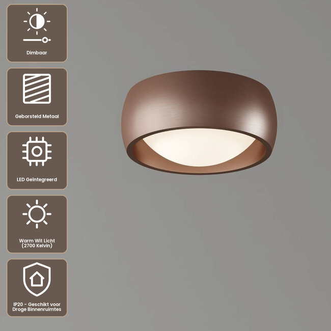Artdelight Plafondlamp Montana - Donker Brons
